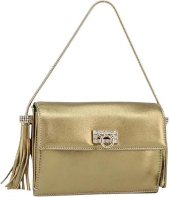 Ferragamo Pre-owned Shoulder Bags, female, Yellow, Size: ONE SIZE Pre-owned Leather Shoulder Bag