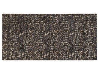 Beliani Alfombra De Viscosa Gris Y Dorado 80 X 150 Cm Para Sal&oacute;n Esel