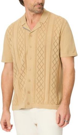 Robert Graham Tambor Short Sleeve Sweater in Oatmeal at Nordstrom Rack, Size Xx-Large