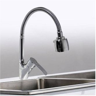 Trade Shop Trade Shop - Rubinetto Lavello Cucina Monocomando Doccetta Doppio Getto Ottone Cromato 52342