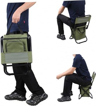 OEM Silla Plegable Multifuncional Y Port&aacute;til Con Compartimento De Almacenamiento Y Respaldo, Ideal Para Acampar, Pescar, Jardiner&iacute;a Y La Playa, De Color V