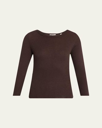 Vince Boat-Neck Cashmere-Silk Top