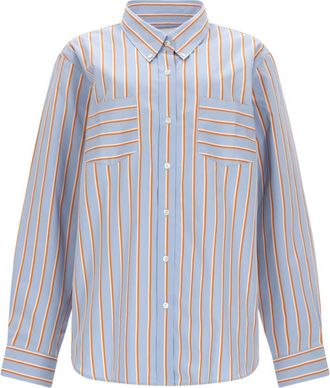 Dries Van Noten Blue Loose Stripes Shirt