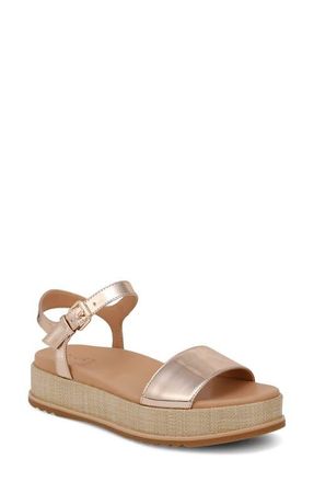 Naturalizer Zane Ankle Strap Platform Sandal in Rose Gold Faux Leather at Nordstrom, Size 7