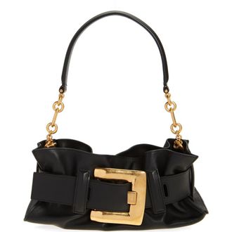 Balmain Mini Anthem Leather Shoulder Bag in Black at Nordstrom