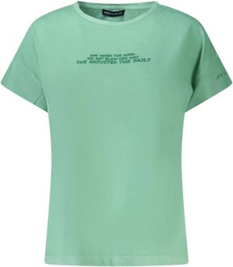 North Sails T-shirt met korte mouwen - Dames - T-shirts - Groen - XS - Katoen - Tops