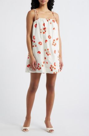 Line & Dot Bellissimo Tie Strap Dress in Ivory Multi at Nordstrom, Size X-Small Regular