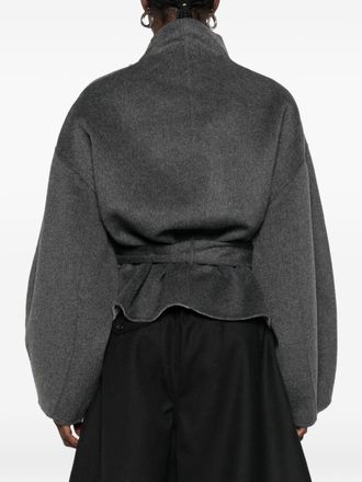 032c Shawl Collar Wool Coat - grey