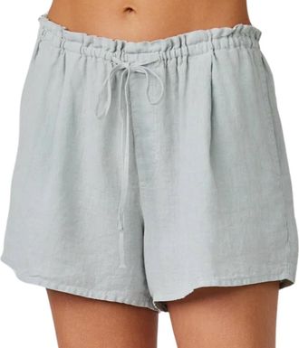 Bella Dahl Womens Linen Ruffle Waist Short In Muted Sage