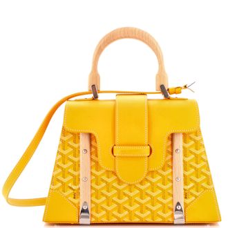 Goyard Saigon Top Handle Bag Coated Canvas with Leather PM