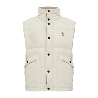 Moncler Evans Down Vest - Heren - Bodywarmers - Beige - XL - Leer - Jassen