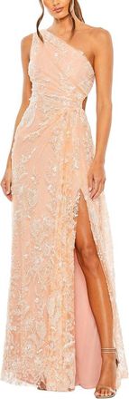 Mac Duggal One Shoulder Side Cut Embellished Gown