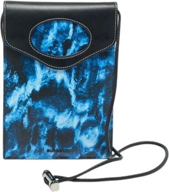 Burberry Pre-owned Cross Body Bags, female, Blue, Size: ONE SIZE Pre-owned Leather Pouch