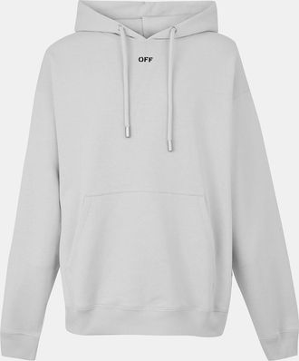 Off-white Mens Off White Hooded Neck Skate Sweatshirt with Kangaroo Pocket in Stone/Black - Size X-Large