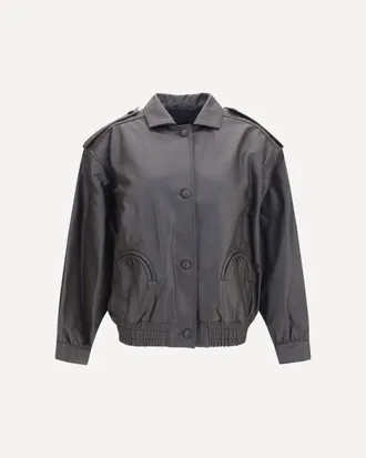 Blaz&eacute; Milano Charlie Ares leather Bomber Jacket Female 0