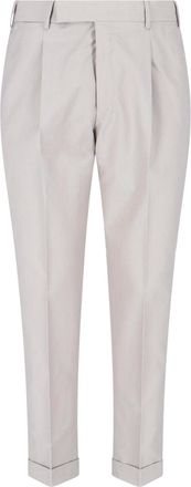 Pantaloni Torino Grey Tailored Pleated Virgin Wool Trousers