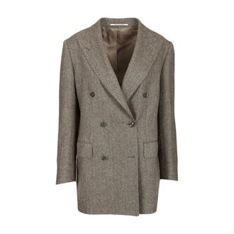 Tagliatore Caris Double-Breasted Blazer - female - Tagliatore - Blazers - Gray - M - Jackets