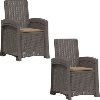 vidaXL Sill&oacute;n De Jard&iacute;n Reclinable Imitaci&oacute;n Rat&aacute;n 2 Uds. Pp Vidaxl