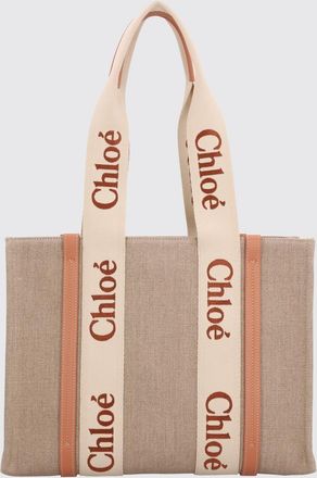 Chlo&eacute; Borsa Woody Chlo&eacute; in canvas di lino