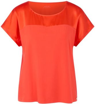 Marc Cain Tops, Dames, Rood, L, Zijden Jersey Top