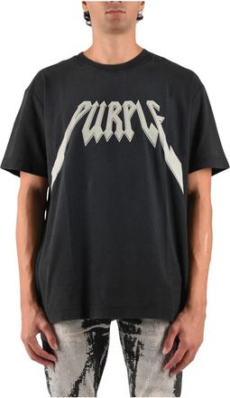 Purple P104-Txbc 426 Camiseta de Manga Corta de Jersey Texturizado - Tops - Hombre - Negro - 2XL