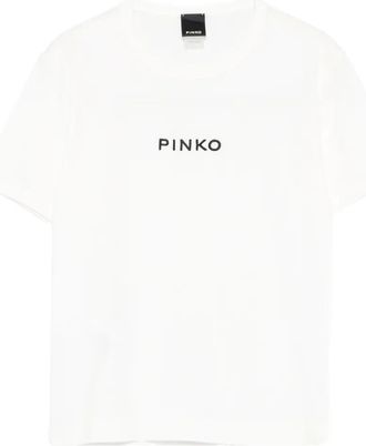 Pinko logo-embroidered T-shirt - White