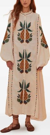 Farm Rio Abito midi in lino - Rosa