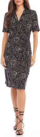 Karen Kane Cascade Faux Wrap Dress in Black Print at Nordstrom Rack, Size Small