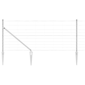 Berkfield Home Field Fence 1x50 m Galvanized Steel in Silver