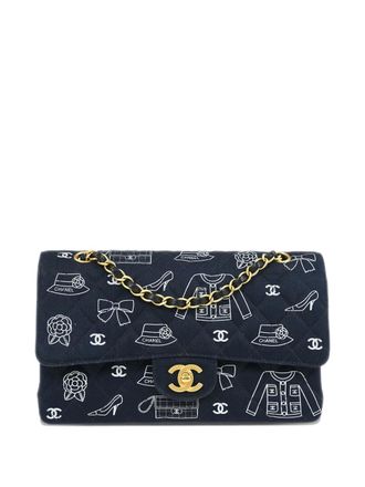 Chanel 2002 icon classic flap shoulder bag - women - Canvas - One Size - Blue