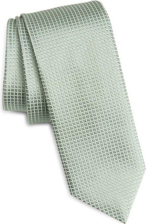 BOSS Silk Blend Jacquard Tie in Open Green at Nordstrom