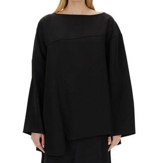 Jil Sander Womens Black Silk Blouse