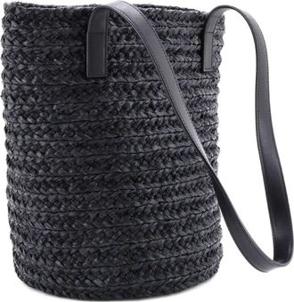 Saint Laurent Panier Basket Shopper Raffia Small tote bag - Zwart