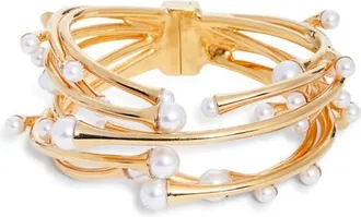 Oscar De La Renta Pearl Nest Cuff Bracelet at Nordstrom