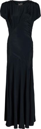 Vivienne Westwood Justina Draped Satin Maxi Dress - Black - 38 (UK6 / XS)