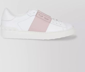 Valentino Garavani leather panelled logo-print low-top sneakers
