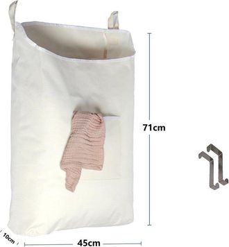 OEM Cesto De Ropa - Algod&oacute;n - 72 X 45 Cm - Negro - Gran Capacidad