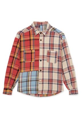 Fortela Rosebowlp Cotton Shirt with Pockets in Patchwork Tartan at Nordstrom, Size Xx-Large