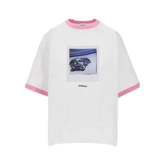 Versace Cotton T-shirt with Medusa Polaroid print Woman 38