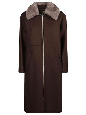 Herno Long Plush-Collared Down Jacket with Straight Silhouette