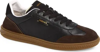 Versace Greca Court Low Top Sneaker in Moka Nero at Nordstrom, Size 43