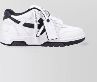 Off-white leather low-top sneakers