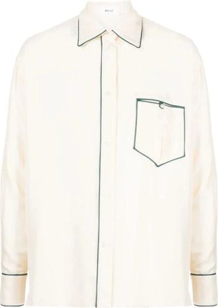 Bally Silk Pyjama Shirt with Piping Detailing