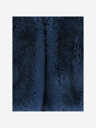Frankie Shop Faux Fur V-Neck Jacket - Navy