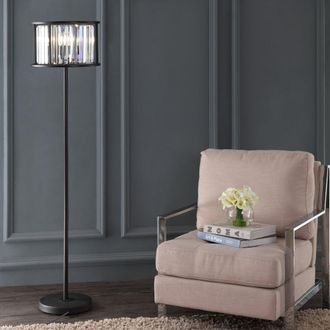 Jonathan Y Designs Bevin 63 Metal/Crystal LED Floor Lamp