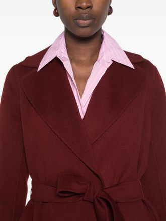 Max Mara Womens Coat Poldo Bordeaux Virgin Wool
