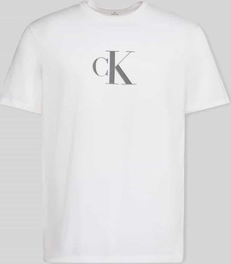 Calvin Klein Regular Fit T-Shirt mit Logo Print in Weiss, Gr&ouml;&szlig;e XXL