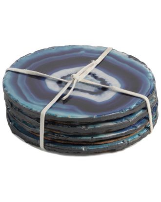 Zodax 16Pc Aesir Faux Agate Coaster Set