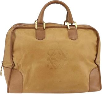 Loewe Vintage, unisex, Bruin, ONE Size, Suède, Pre-owned Suède Weekendtas
