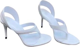 Generic Women Round Toe High Heel Sandals Business Casual Slip On Party Holiday Dress Shoes White